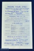 1945/46 Huddersfield Town v Bolton Wanderers league north 13 April 1946, single sheet programme;