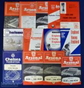 Selection of international end of season England v Young England match programmes to include 1954,