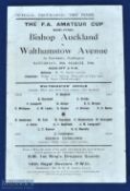 1945/46 FA Amateur Cup semi/final match programme Bishop Auckland v Walthamstow Avenue 30 March 1946