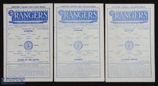 1955/56 Rangers homes v Queen of the South (SLC) 3 September 1955, v Falkirk (SLC) 17 August 1955,