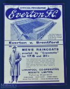 Pre-War 1936/37 Everton v Brentford Programme 5 September 1936 in excellent condition, no writing