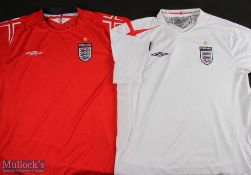 England International Football Shirts features 2003/05 Home shirt in white and red, Umbro, short