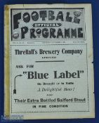 1914/15 Everton v Blackburn Rovers Programme 7 November 1914 also covers Liverpool Reserves v