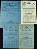 Selection of West Ham Utd home match programmes 1946/47 Millwall, 1947/48 Fulham, 1948/49
