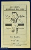 1946/47 New Brighton v York City Div. 3 (north) match programme 21 December 1946 (postponed), 4