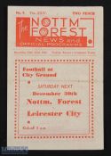 1944/45 War League North Nottingham Forest v Grimsby Town programme 23 December 1944, 4 pager,