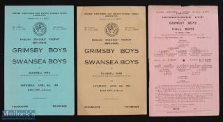 1950 ESFA trophy s/f Grimsby Boys v Swansea Boys programme (light blue) 8 April 1950, similar