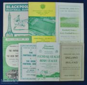 Selection of Football League v Irish League match programme to include 1948, 1950, 1954, 1956, 1958,