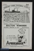 1946/47 Grimsby Town v Bolton Wanderers Div. 1 match programme 1st February 1947; fair/good