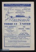 1950/51 Gillingham v Torquay Utd Div. 3 (S) match programme 10 February 1951; fair/good condition.