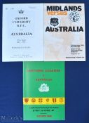 1981-82 Australia in the UK Rugby Programmes (3): From the games at the Midlands, Oxford