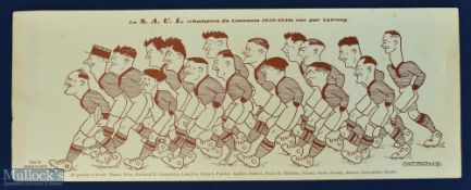 Hugely rare large French Rugby Postcard: An extraordinarily rare and large (32cm x 12cm) postcard