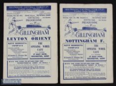 1950/51 Gillingham v Leyton Orient Div. 3 (S) match programme 3 February 1951; Gillingham v