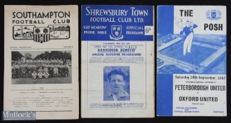 Selection of autographed programmes to include 1956/57 Shrewsbury Town v All Star XI (Bannister
