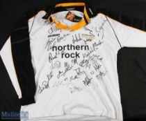 1990s Newcastle Falcons BNWT Signed Rugby Jersey: Now almost vintage! But a lovely 'new' jersey,
