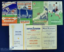 Selection of England home international match programmes 1946 Switzerland, 1946 Belgium, 1947