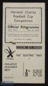 Harwich Charity Cup final Harwich & Parkeston v Metropolitan Police match programme 3 May 1939, fold