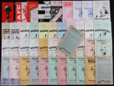 Collection of Darlington home match programmes 1958/59 Exeter City, 1959/60 Chester, Doncaster