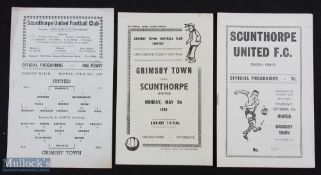 1956/57 Scunthorpe Utd v Grimsby Town benefit match 29 April 1957, 1957/58 Grimsby Town v Scunthorpe