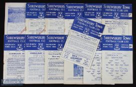 Selection of Shrewsbury Town homes 1955/56 Walsall, Bournemouth, Whitwick Colliery (Birmingham