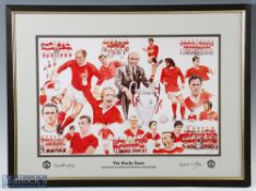 Matt Busby Signed 'The Busby Years' Manchester United colour print also signed by the artist Richard