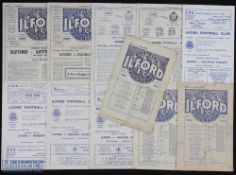 Selection of Ilford home match programmes to include 1945/46 Dulwich Hamlet, 1947/48 Sing Tao Sports