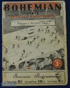 1948 Irish tour match Bohemians Select XI v Manchester Utd (FA Cup holders) programme 12 May 1948 at