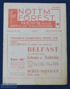 Pre-War 1938/39 Nottingham Forest v West Brom Programme 7 April 1939 in excellent condition, team