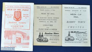 Selection of Welsh Cup final match programmes to include 1954 Chester v Flint Town Utd (Wrexham),