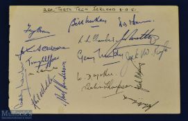 Rare 1951/2 SA Springbok Rugby Tour Autograph Book Page: From the 'Grand Slam' tour, their test