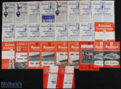 Selection of Arsenal and Tottenham Hotspur 1950s-60s Football programmes features 64/65 Romford v