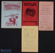 4x Mixed Pre War Football Programmes features 1922/23 Cheshire League match programme Northwich