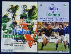 Pre-6 Nations, Italy v Ireland Rugby Programmes (2): For games played in Treviso & Bologna. VG