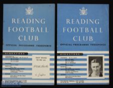 1953/54 Reading v Newcastle Utd 26 April (benefit) match programme; 1954/55 Reading v Manchester Utd