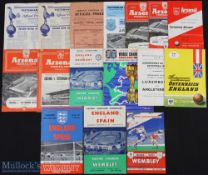 Collection of football programmes 1952 England v Wales, 1955 England v Spain, 1967 England v
