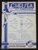 1938-39 Chelsea Reserves Swansea Town Reserves Football Programme 19th November 1938 ex binder