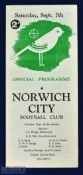1946/47 Norwich City v Charlton football combination match programme 7 September 1946; fold out
