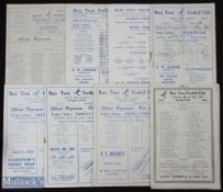 Selection of Bury Town v Harwich & Parkeston Eastern Counties League match programmes 1946/47,