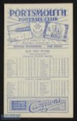 1945/46 London Combination League Portsmouth v Southampton match programme 26 December 1945 at
