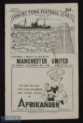 Scarce 1946/47 Grimsby Town v Manchester Utd Div. 1 match programme 28 December 1946 at Blundell