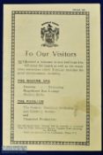 1945/46 Torquay Utd v Brighton & Hove Albion league south 27 April 1946, 4 pager, slight mark o/wise