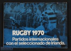 Very Rare 1970 Argentina v Ireland 1st Test Rugby programme: Seldom-seen attractively covered,