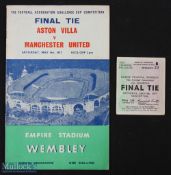 1957 FAC final Aston Villa v Manchester Utd match programme + East standing enclosure ticket; fair