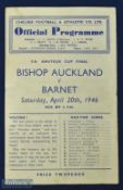 1946 FA Amateur Cup final programme Bishop Auckland v Barnet 20 April 1946 at Chelsea; fair