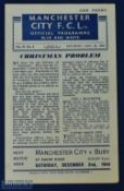 1944/45 Manchester City v Manchester Utd war league north 25 November 1944 at Maine Road match