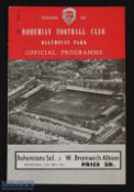 1953-54 Bohemian v West Bromwich Albion Football Programme, 13th May 1953