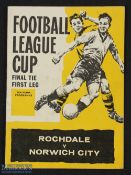 1962 Football League Cup final 1st Leg Rochdale v Norwich City at Spotland (26 April), fair