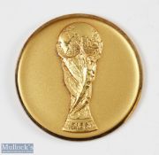 1998 France FIFA World Cup Gold VIP / Officials Medal made by Bertoni of Italy with World Cup trophy