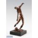 Bronze Abstract Footballer Sculpture showing stylised figure about to kick ball, with indistinct - Image 1 of 2