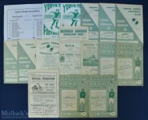 Selection of Yeovil Town home match programmes to include 1945/46 Cheltenham Town, 1957/58 Bristol